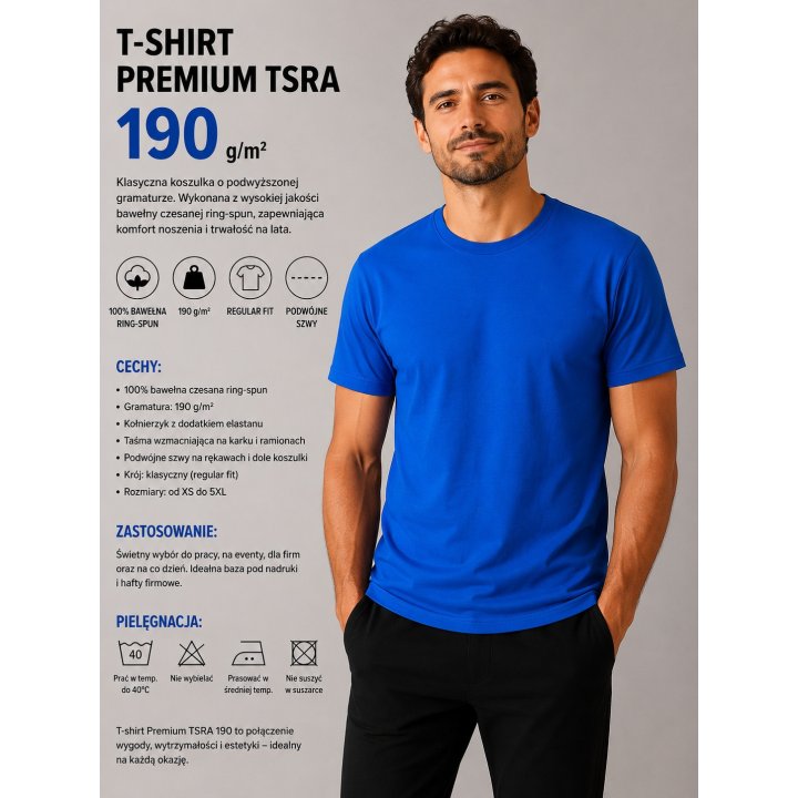 T-SHIRT niebieski Blue 190