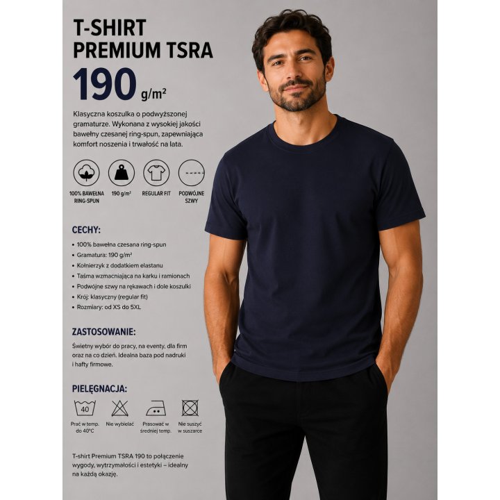 T-SHIRT Granatowy 190