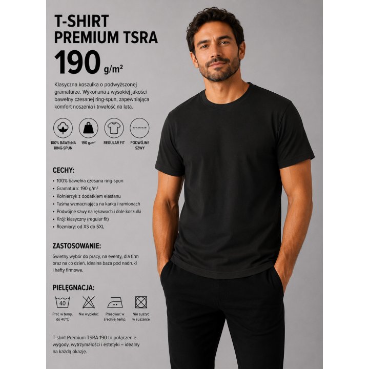 T-SHIRT CZARNY 190