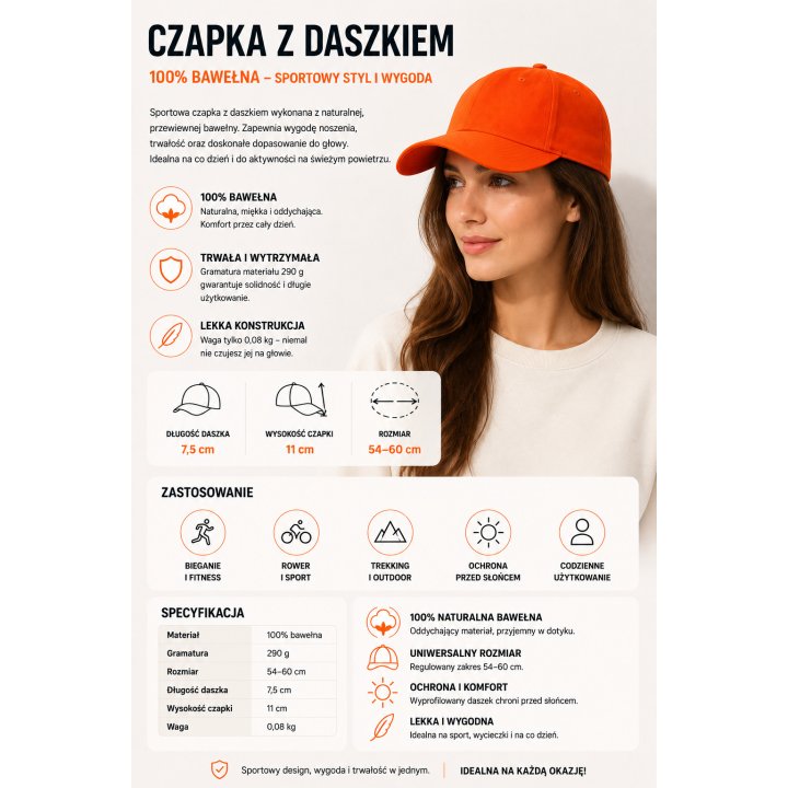 Sportowa czapka Orange