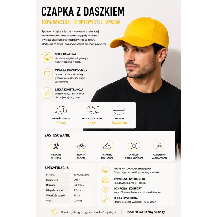 Czapka z daszkiem Gold CZA 6P SY