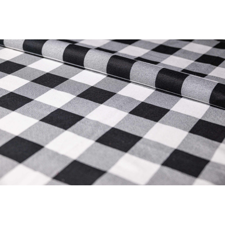 Flanela biało-czarna 170 g/m² – szkocka krata