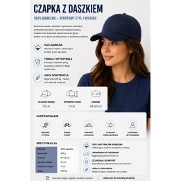 Czapka z daszkiem Granat 6P NY