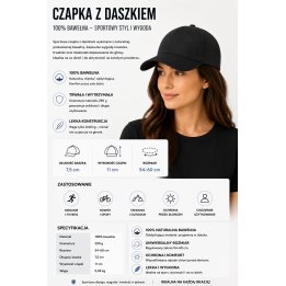 Czapka z daszkiem Black CZA 6P BK