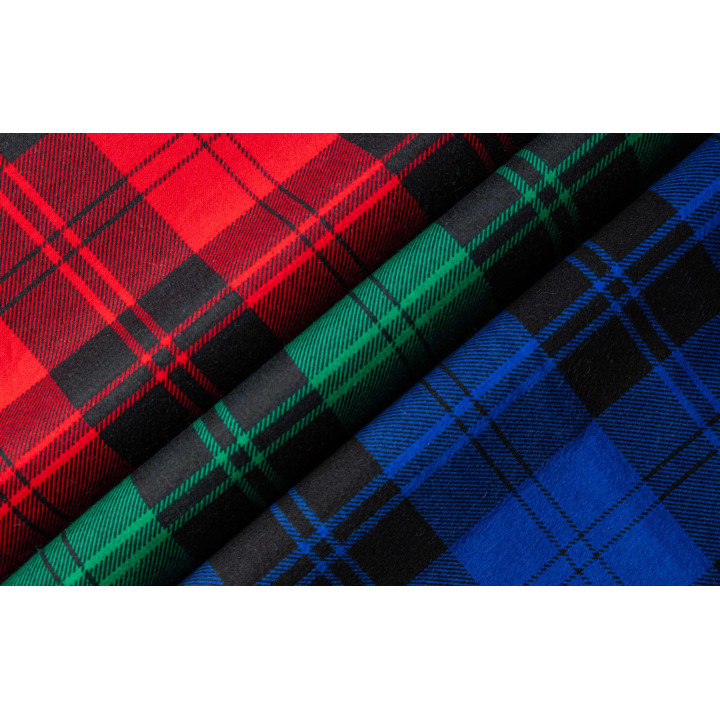 Wyjątkowa flanela bawełniana kolorze niebiesko czarnym