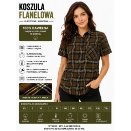 Koszula krótki rękaw flanelowa Oliw B-27