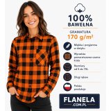 Koszula flanelowa pomarańczowo czarna 170 gr/m2