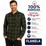 Koszula flanelowa Oliw   170 gr/m2  bawełna 100%