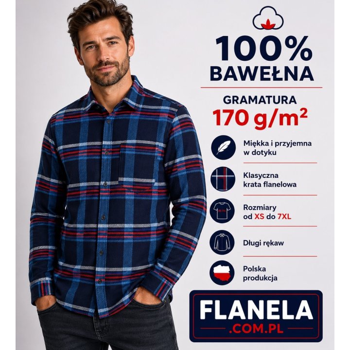 Niebieska koszula flanelowa