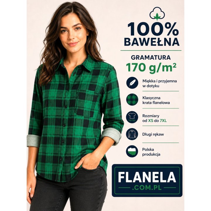 Koszula flanelowa zielona