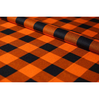 Pomarańczowo czarna flanela