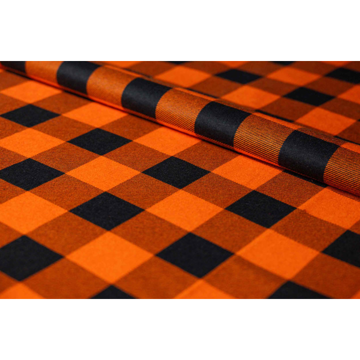 Pomarańczowo czarna flanela