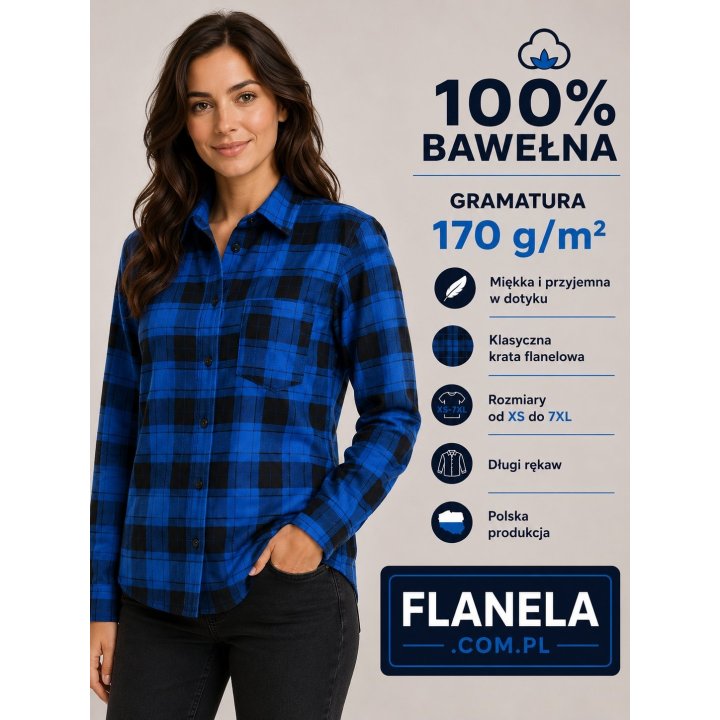 Koszula flanelowa niebieska model Bragio