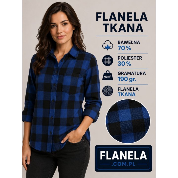 Koszula niebieska z flaneli tkanej