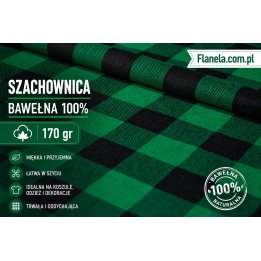Flanela zielono-czarna 170 g/m2 krata