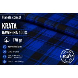 Flanela niebieska Bragio  170 g/m2 krata