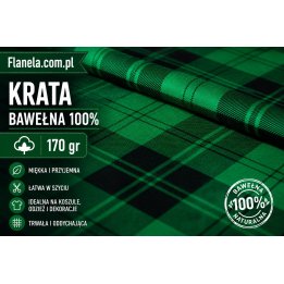 Flanela zielona Bragio  170 g/m2 krata