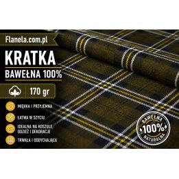 Flanela zielona Oliw  170 g/m2 krata