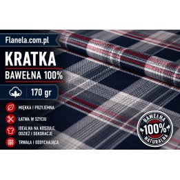 Flanela bawełniana Person  170 g/m2 krata