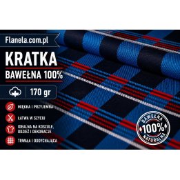 Flanela bawełniana Reko 170 g/m2 krata