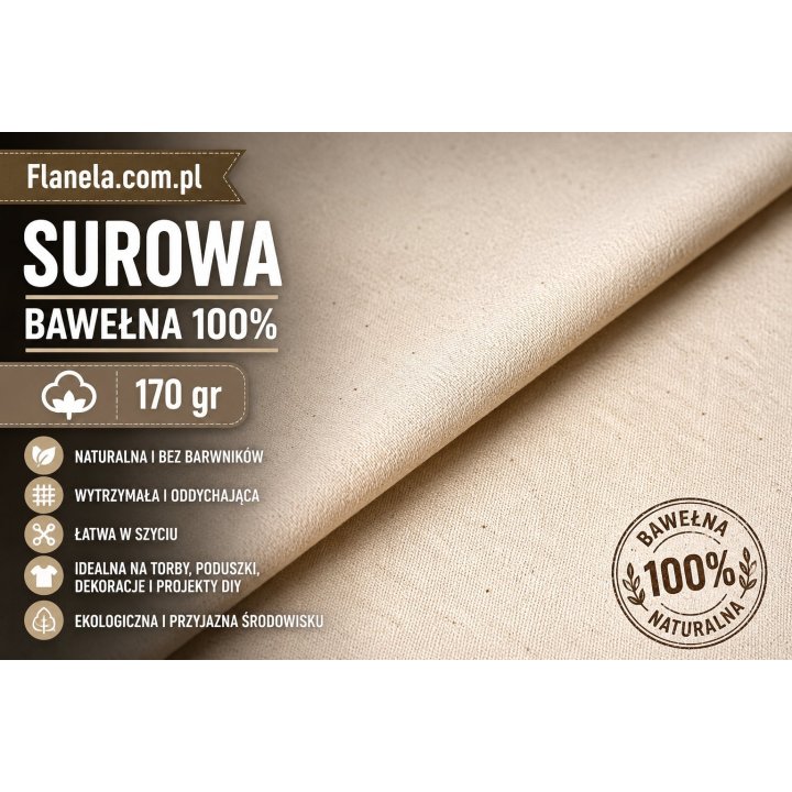 Flanela surowa  170 g/m2