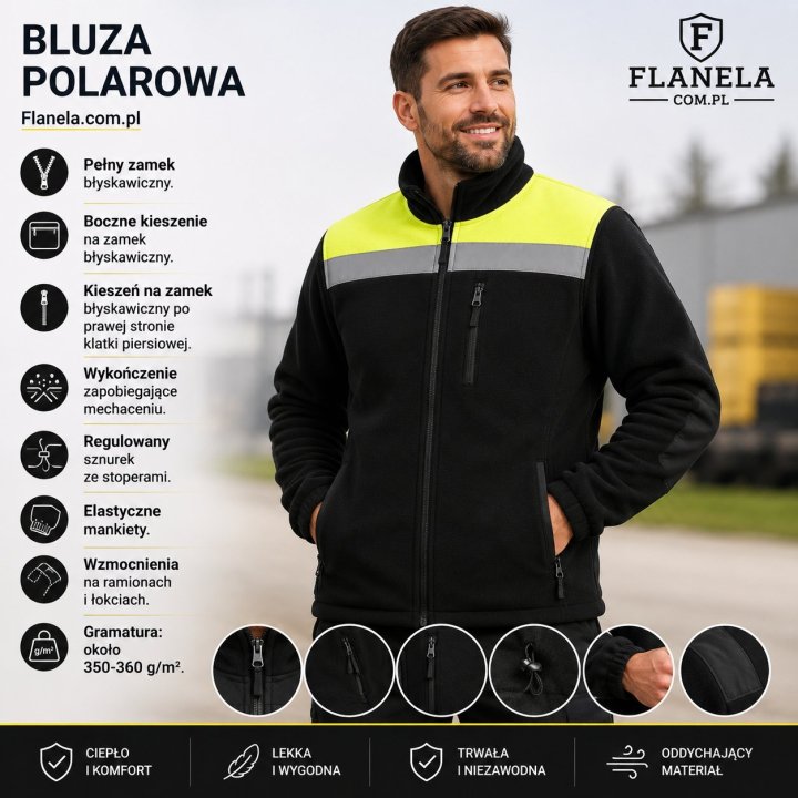 Bluza polarowa czarna MOONTEX 400 HV NEOSTAR BK-SYF