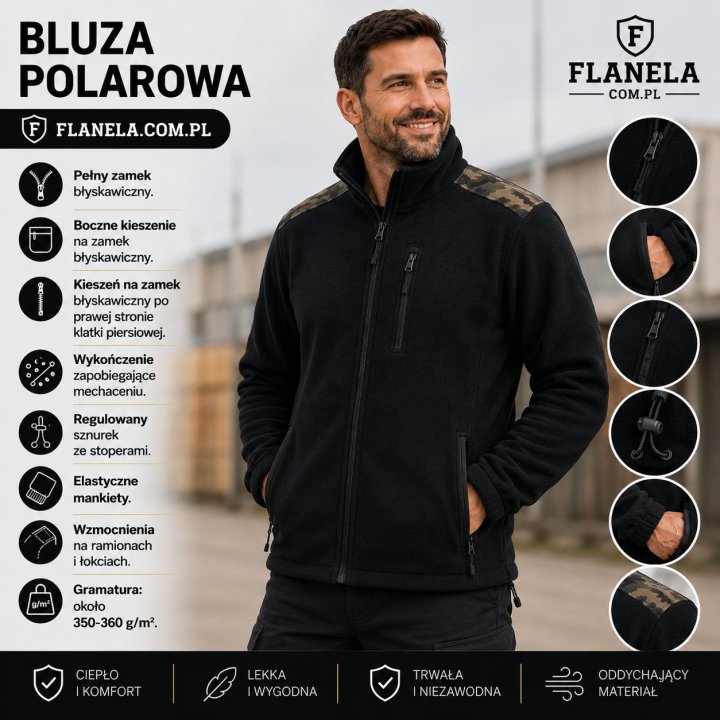 Bluza polarowa  Black/Camouflage