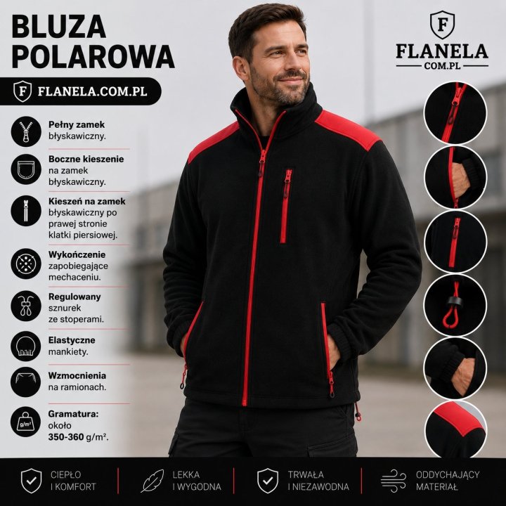 Bluza polarowa   Black/Red