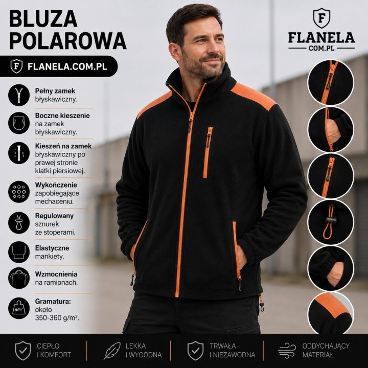 Bluza polarowa Black/Orange