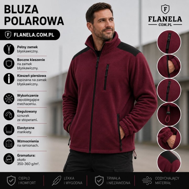 Bluza polarowa Burgundy/Black