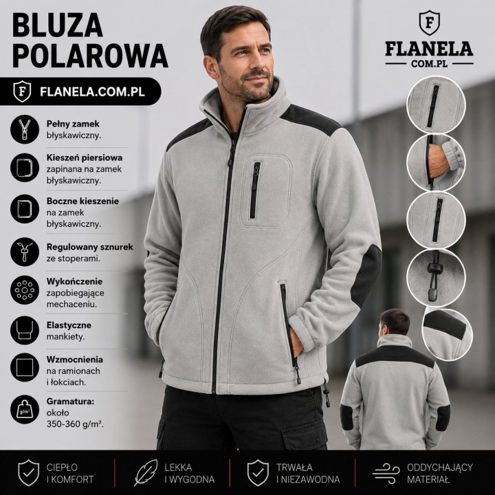 Bluza polarowa Light grey/Black