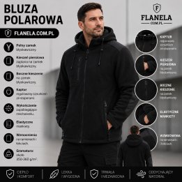 Bluza polarowa z Kapturem  Black/Black