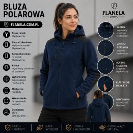 Bluza polarowa z Kapturem Navy/Black