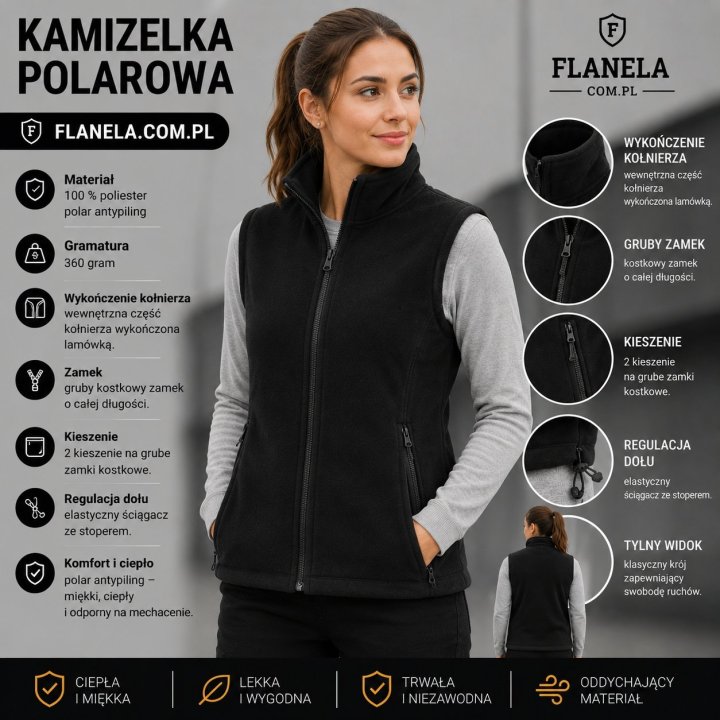 Kamizelka polarowa czarna