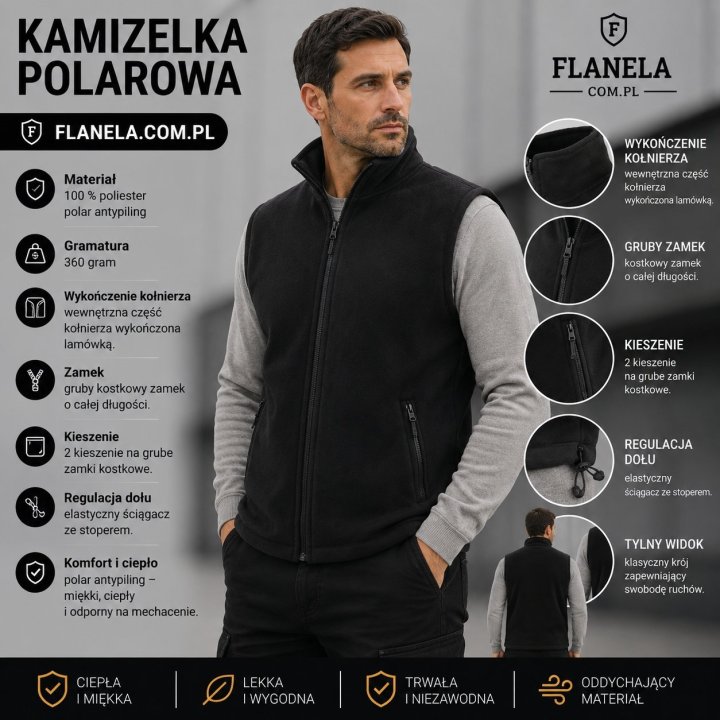 Kamizelka polarowa czarna