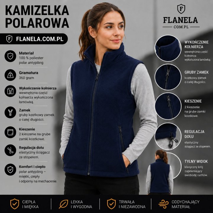 Kamizelka polarowa granatowa