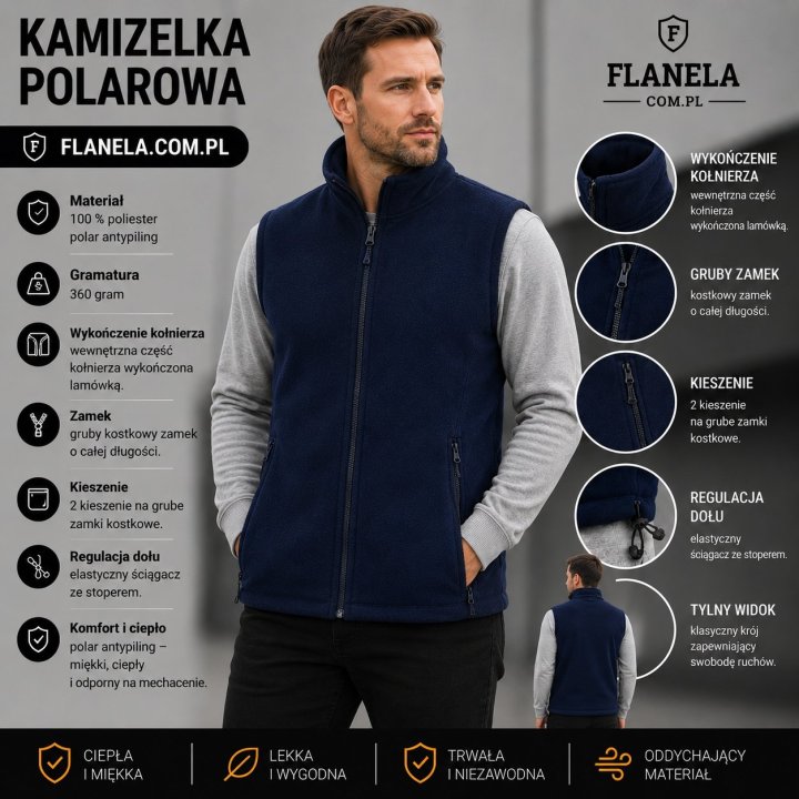 Kamizelka polarowa granatowa