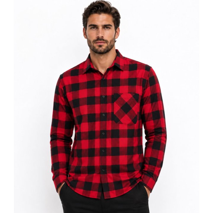 Koszula flanelowa czerwono czarna 170 gr