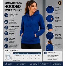 Bluza damska kangur niebieska