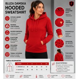 Bluza damska kangur czerwona