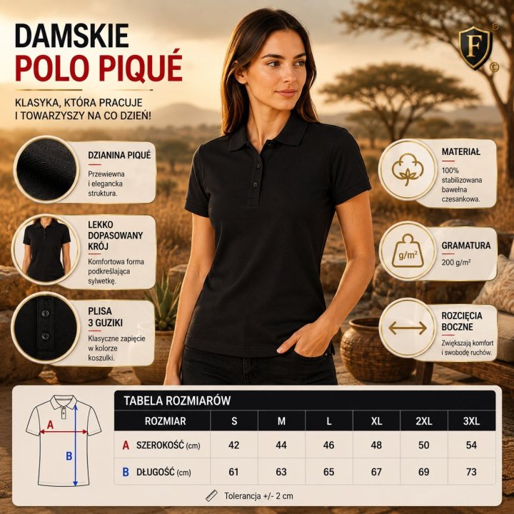 Polo Damskie czarne 200