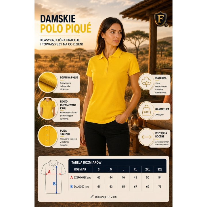 Polo Damskie żółte 200