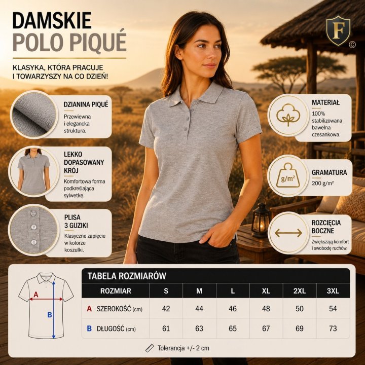 Polo Damskie szary 200