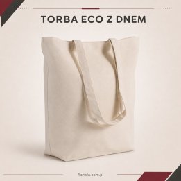 TORBA ECO Z DNEM 220 ECRU – bawełniana 38x42x10
