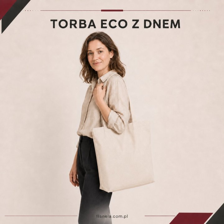 TORBA ECO Z DNEM 220 ECRU – bawełniana 38x42x10