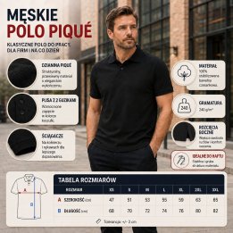 Polo męskie 240 g/m²-czarny