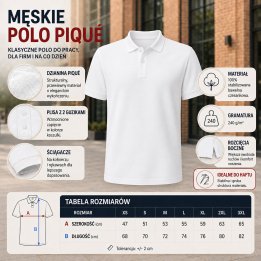 Polo męskie 240 g/m²-Biały