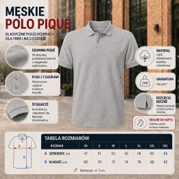 Polo męskie 240 g/m²-Szary