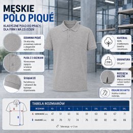 Polo męskie 210 g/m²-Szare