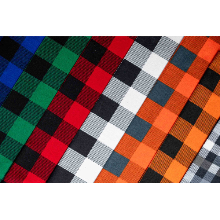 Flanela biało czarna bawełna kratka szer. 150 cm